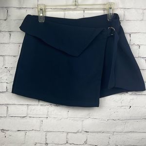Zara Skort Womens Small STrafaluc Collection Wrap Skirt Short Adjustable Black